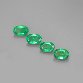 1.80 ct Green Emerald Gemstone, Emerald Gem in Oval Facet Shape for Sale.