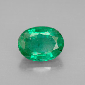 2.89 ct Green Emerald Gemstone, Emerald Gem in Oval Facet Shape for Sale.