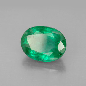 2.89 ct Green Emerald Stone, Natural Emerald in Oval Facet Shape for Sale