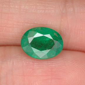 1.6ct Oval Facet Green Emerald for sale thumb image of 1.6ct Oval Facet Green Emerald (ID: 299227)