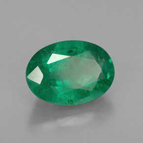 2.81 ct Green Emerald Stone, Natural Emerald in Oval Facet Shape for Sale