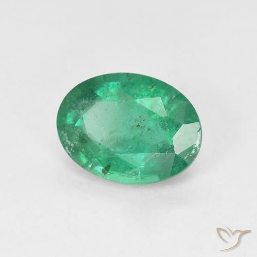 1.48 ct Green Emerald Stone, Natural Emerald in Oval Facet Shape for Sale