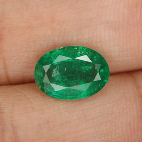 1.6ct Oval Facet Green Emerald for sale thumb image of 1.6ct Oval Facet Green Emerald (ID: 299235)