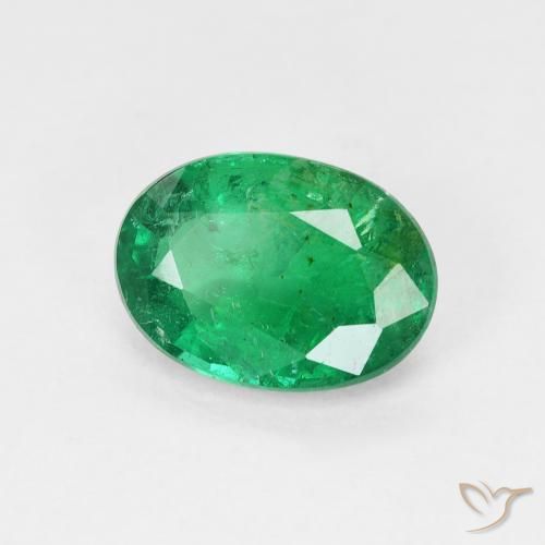 1.83 ct Green Emerald Stone, Natural Emerald in Oval Facet Shape for Sale
