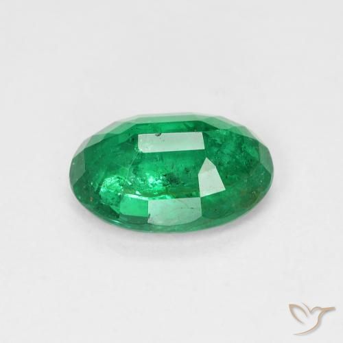 Emerald Gemstone in 10 x 7 mm (calibrated) Size for Sale, Emerald Stone in Cool Green Color