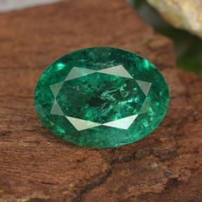 2.30 ct Green Emerald Gemstone, Emerald Gem in Oval Facet Shape for Sale.