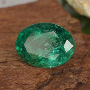 2.30 ct Green Emerald Stone, Natural Emerald in Oval Facet Shape for Sale