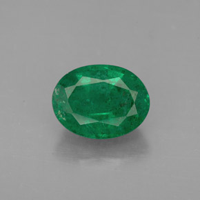 1.99 ct Green Emerald Gemstone, Emerald Gem in Oval Facet Shape for Sale.