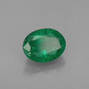 1.99 ct Green Emerald Stone, Natural Emerald in Oval Facet Shape for Sale