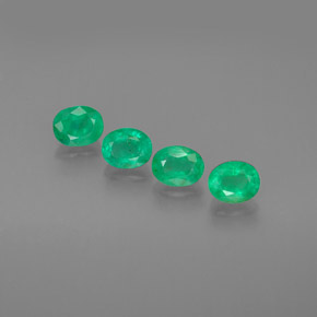 1.60 ct Green Emerald Gemstone, Emerald Gem in Oval Facet Shape for Sale.