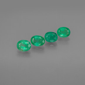 1.45 ct Green Emerald Gemstone, Emerald Gem in Oval Facet Shape for Sale.