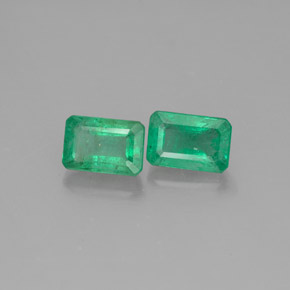 1.26 ct Green Emerald Stone, Natural Emerald in Octagon Facet Shape for Sale