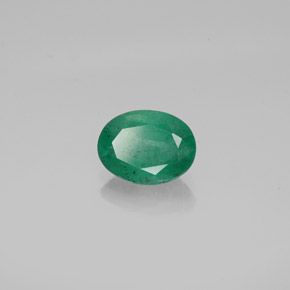 1.18 ct Green Emerald Stone, Natural Emerald in Oval Facet Shape for Sale
