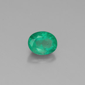 0.39 ct Green Emerald Stone, Natural Emerald in Oval Facet Shape for Sale