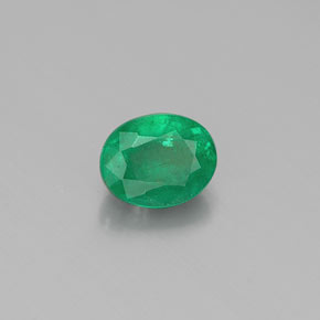 0.38 ct Green Emerald Stone, Natural Emerald in Oval Facet Shape for Sale