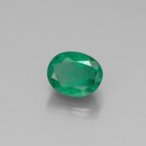 0.44 ct Green Emerald Stone, Natural Emerald in Oval Facet Shape for Sale