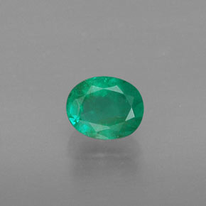 0.36 ct Green Emerald Gemstone, Emerald Gem in Oval Facet Shape for Sale.
