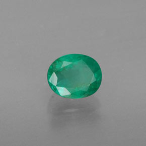 0.36 ct Green Emerald Stone, Natural Emerald in Oval Facet Shape for Sale