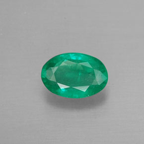 0.46 ct Green Emerald Gemstone, Emerald Gem in Oval Facet Shape for Sale.