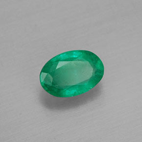 0.46 ct Green Emerald Stone, Natural Emerald in Oval Facet Shape for Sale