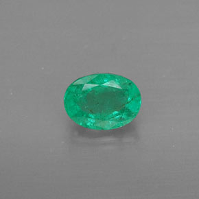 0.37 ct Green Emerald Gemstone, Emerald Gem in Oval Facet Shape for Sale.