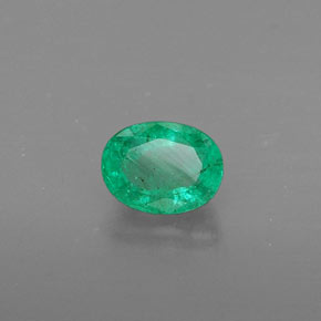 0.37 ct Green Emerald Stone, Natural Emerald in Oval Facet Shape for Sale