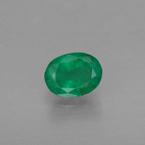 0.37 ct Green Emerald Gemstone, Emerald Gem in Oval Facet Shape for Sale.