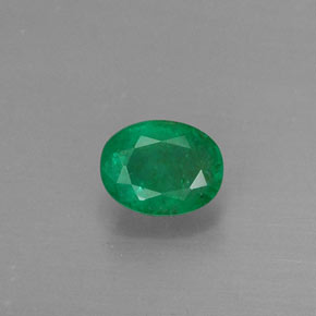 0.33 ct Green Emerald Gemstone, Emerald Gem in Oval Facet Shape for Sale.