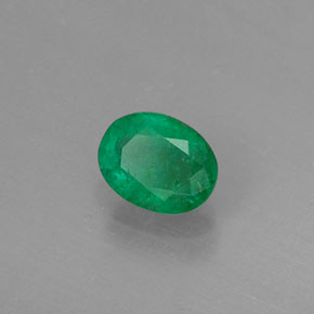 0.33 ct Green Emerald Stone, Natural Emerald in Oval Facet Shape for Sale