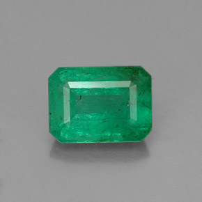 0.98 ct Green Emerald Gemstone, Emerald Gem in Octagon Facet Shape for Sale.