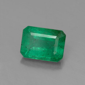 0.98 ct Green Emerald Stone, Natural Emerald in Octagon Facet Shape for Sale