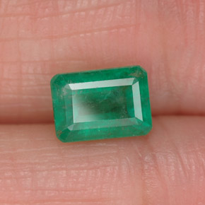 1.18 ct Green Emerald Stone, Natural Emerald in Octagon Facet Shape for Sale
