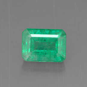 1.05 ct Green Emerald Gemstone, Emerald Gem in Octagon Facet Shape for Sale.