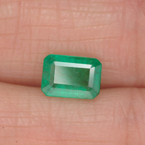0.86 ct Green Emerald Stone, Natural Emerald in Octagon Facet Shape for Sale