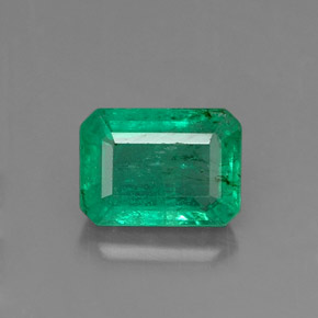 0.96 ct Green Emerald Gemstone, Emerald Gem in Octagon Facet Shape for Sale.