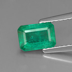 0.79 ct Green Emerald Gemstone, Emerald Gem in Octagon Facet Shape for Sale.