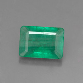 0.97 ct Green Emerald Gemstone, Emerald Gem in Octagon Facet Shape for Sale.