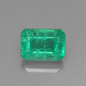 1.04 ct Green Emerald Gemstone, Emerald Gem in Octagon Facet Shape for Sale.