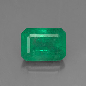 1.15 ct Green Emerald Gemstone, Emerald Gem in Octagon Facet Shape for Sale.