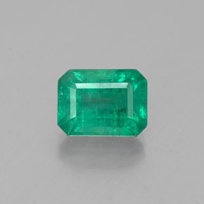 1.09 ct Green Emerald Gemstone, Emerald Gem in Octagon Facet Shape for Sale.