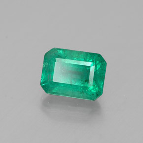 1.09 ct Green Emerald Stone, Natural Emerald in Octagon Facet Shape for Sale
