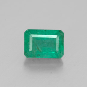 1.27 ct Green Emerald Gemstone, Emerald Gem in Octagon Facet Shape for Sale.