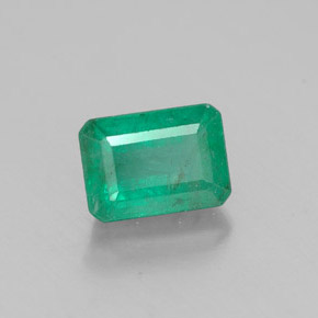 1.27 ct Green Emerald Stone, Natural Emerald in Octagon Facet Shape for Sale
