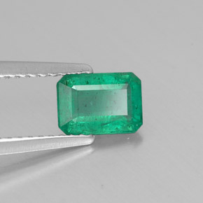 0.77 ct Green Emerald Stone, Natural Emerald in Octagon Facet Shape for Sale