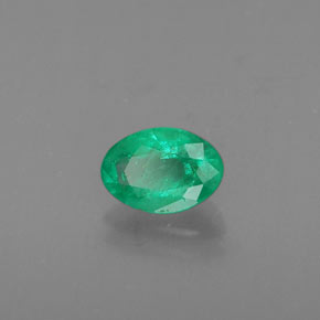 0.41 ct Green Emerald Stone, Natural Emerald in Oval Facet Shape for Sale