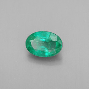 0.35 ct Green Emerald Stone, Natural Emerald in Oval Facet Shape for Sale