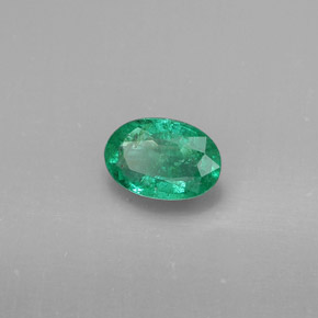 0.34 ct Green Emerald Stone, Natural Emerald in Oval Facet Shape for Sale