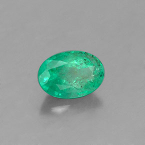0.41 ct Green Emerald Stone, Natural Emerald in Oval Facet Shape for Sale
