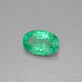 0.33 ct Green Emerald Stone, Natural Emerald in Oval Facet Shape for Sale