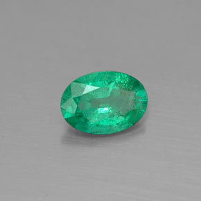 0.31 ct Green Emerald Stone, Natural Emerald in Oval Facet Shape for Sale